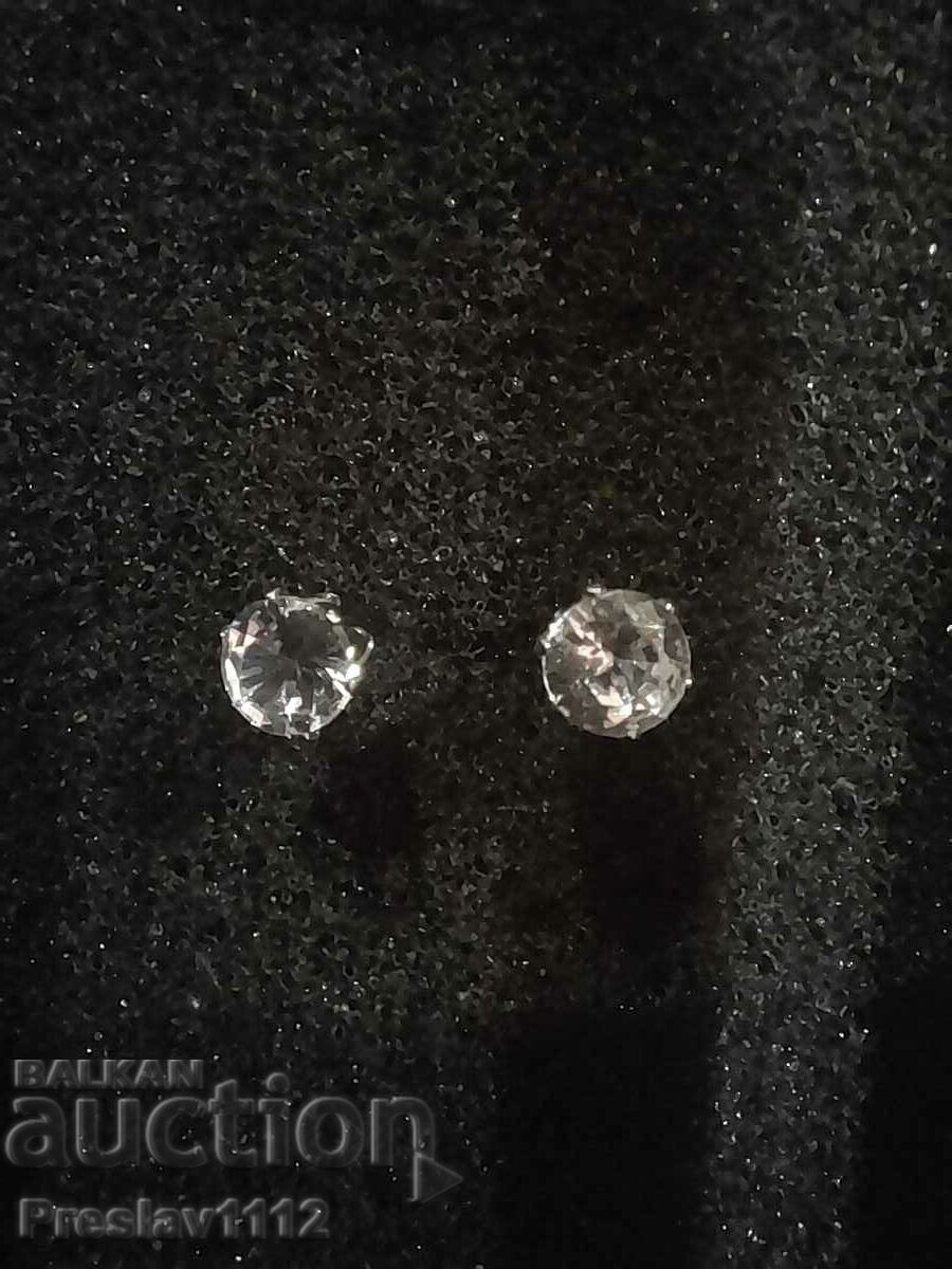 Silver earrings with Diamonds (Moissanite) 0.80ct