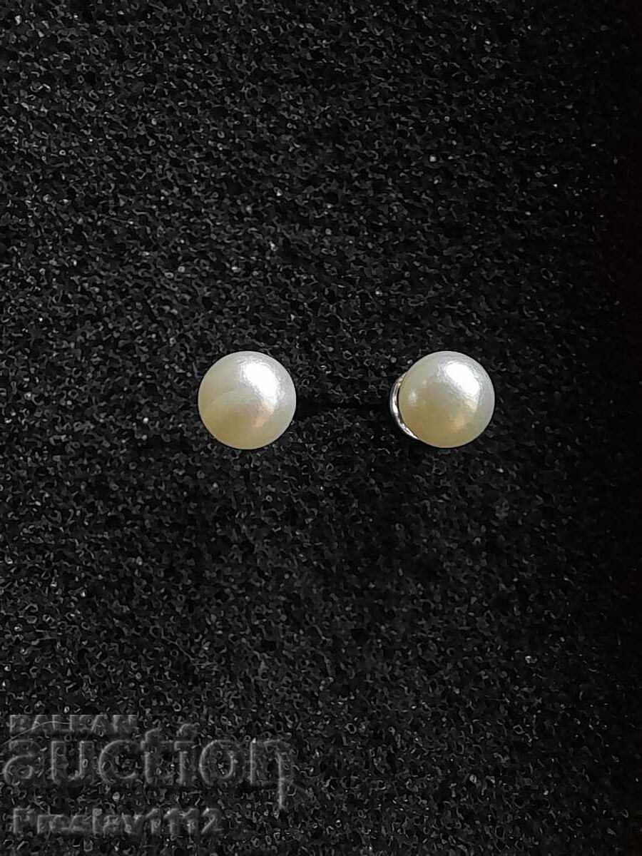 Titanium steel pearl earrings