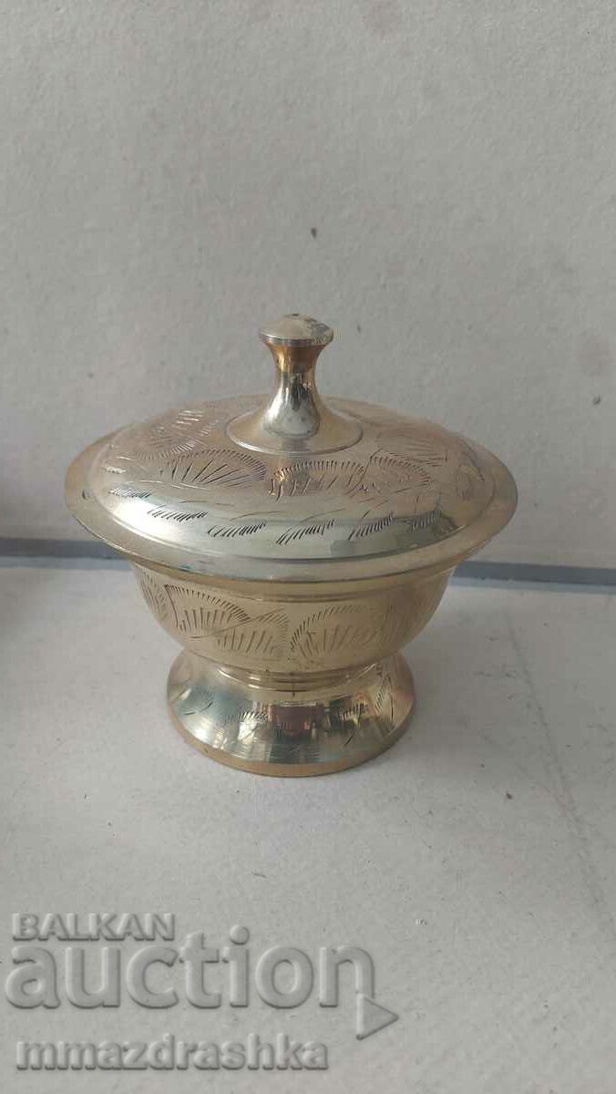 Brass sugar bowl