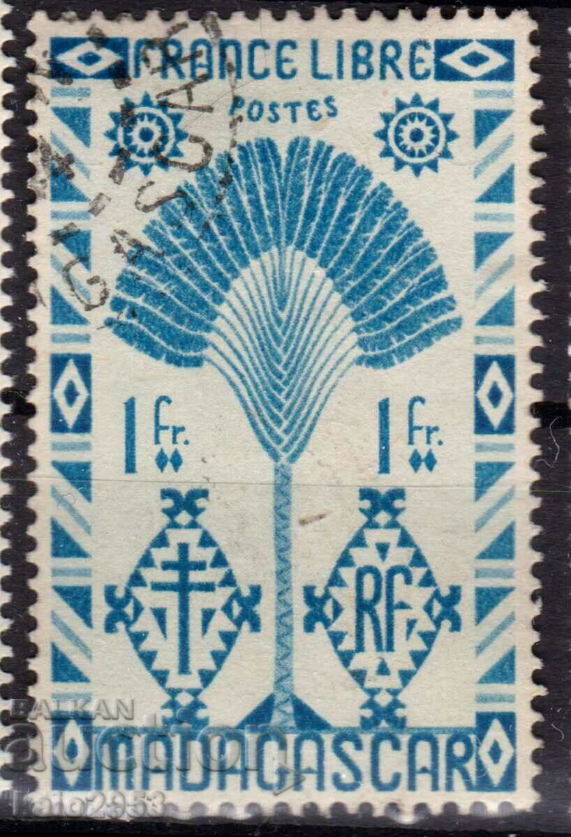 France/Madagascar-1943-Military edition "France libre", stamp