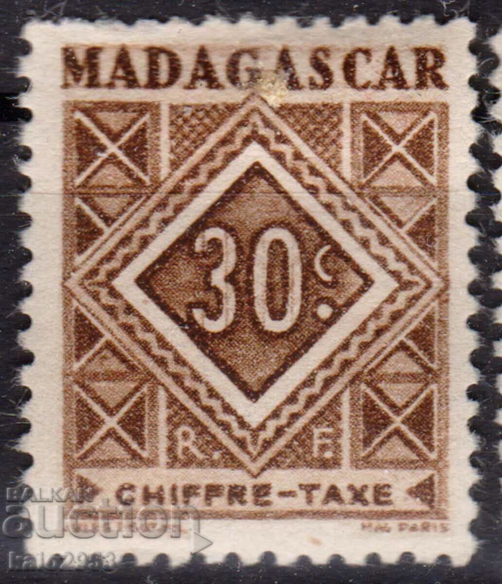 Franța/Madagascar-1947-Pentru suprataxă-Număr,MLH