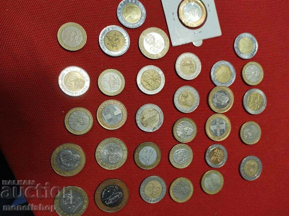 32 pcs. bimetallic coins