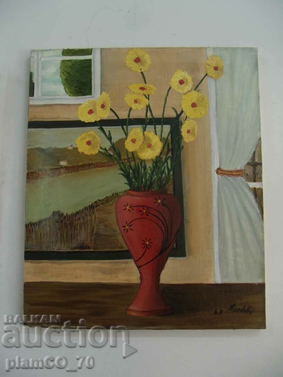 No.*7684 old painting - oil, canvas - size 60 / 50 cm - 5