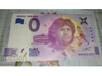 Bancnotă euro suvenir cu imaginea lui Maradona!