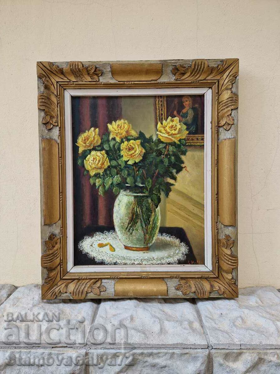 Beautiful antique original oil on canvas painting