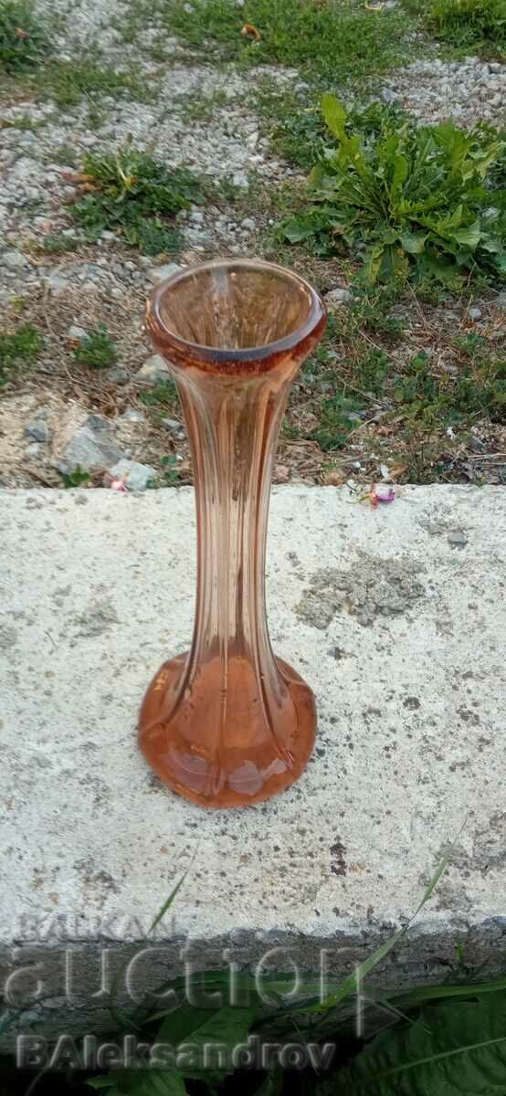 Tall vase of colored glass