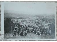 Old small photo with a view of Kyustendil red cross