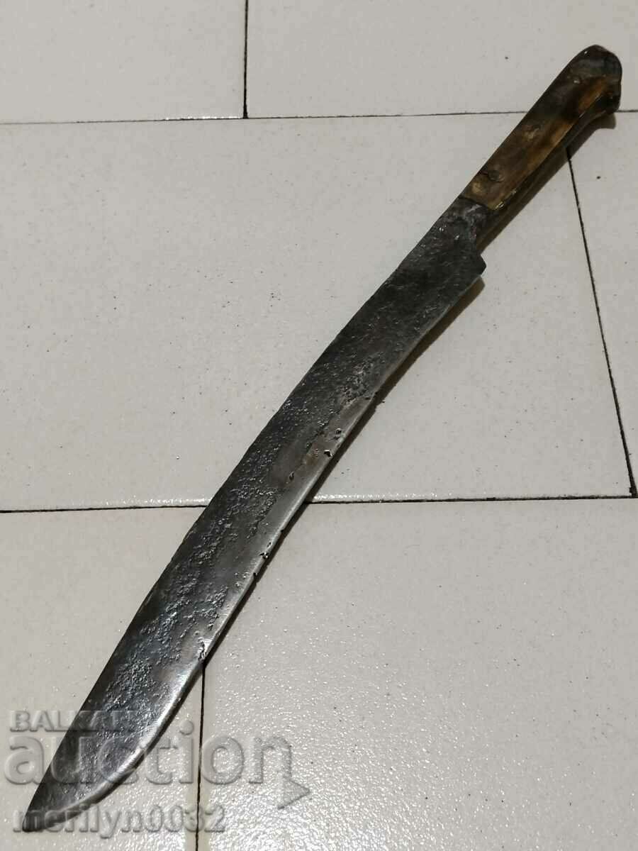 Forged karakulak shepherd's knife with a sharpened buffalo horn blade with price 279.00 BGN | € 142.65 Forged karakulak shepherd's knife with a sharpened buffalo horn blade with price 279.00 BGN | € 142.65