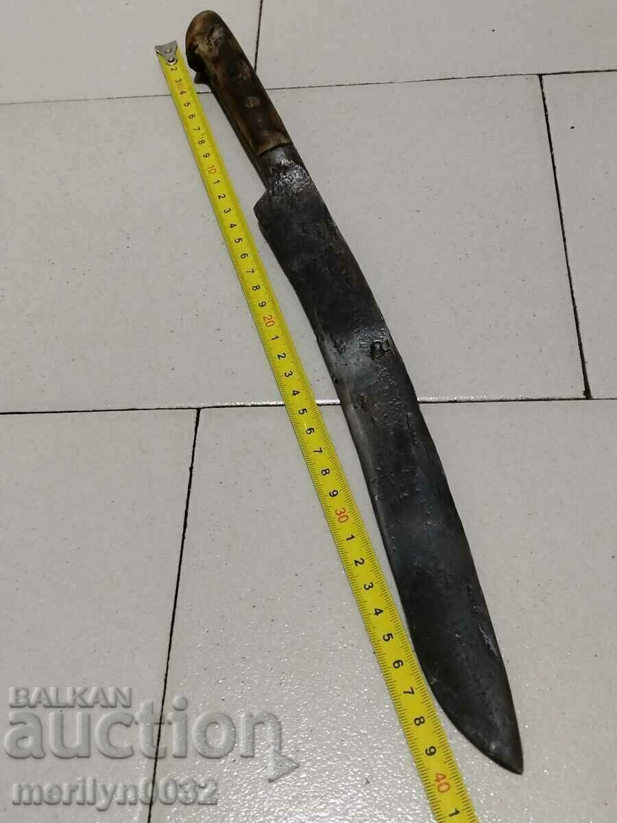 Auction Forged karakulak shepherd's knife with a sharpened buffalo horn blade Auction Forged karakulak shepherd's knife with a sharpened buffalo horn blade