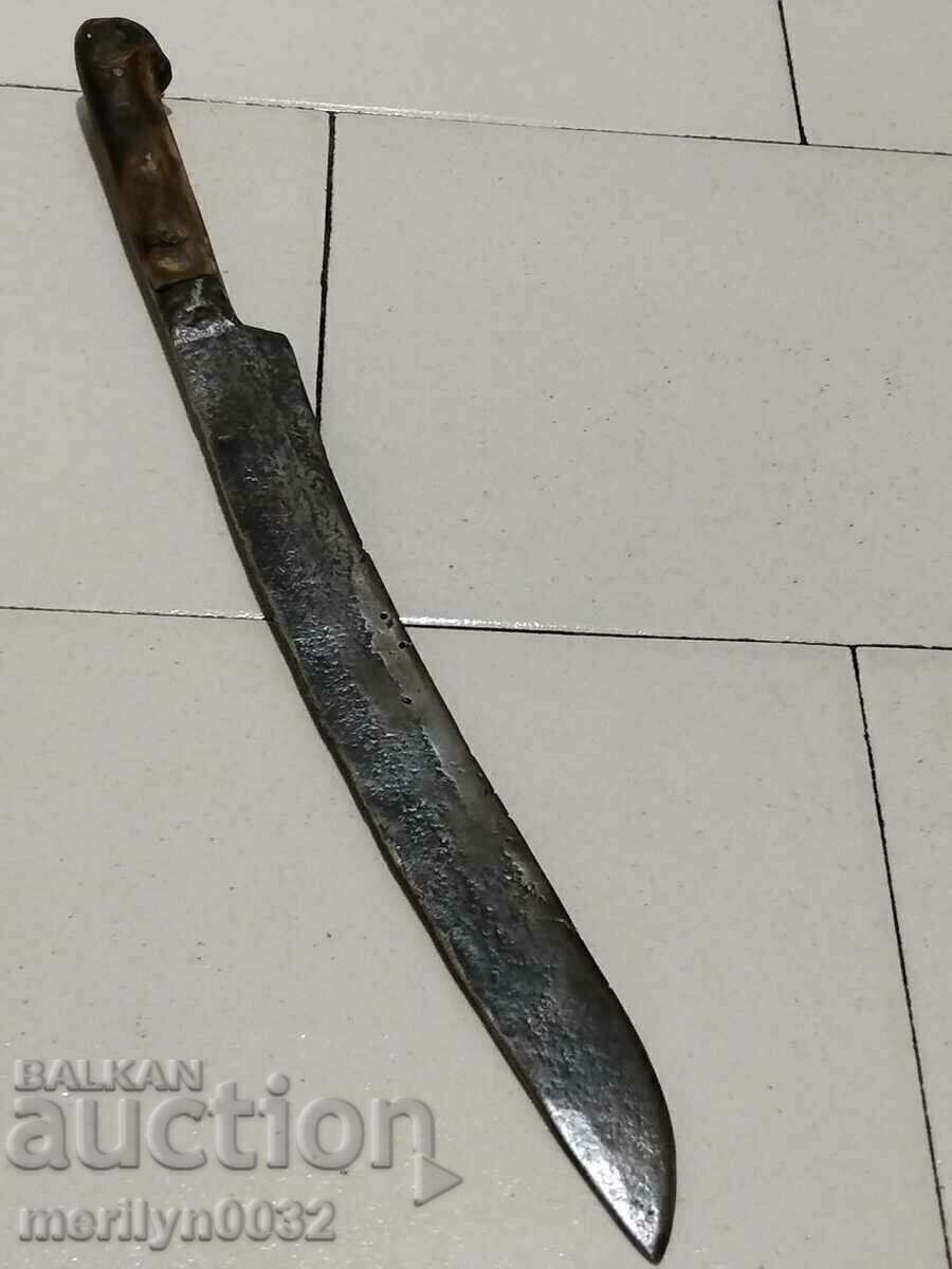 Forged karakulak shepherd's knife with a sharpened buffalo horn blade - 7 Forged karakulak shepherd's knife with a sharpened buffalo horn blade - 7