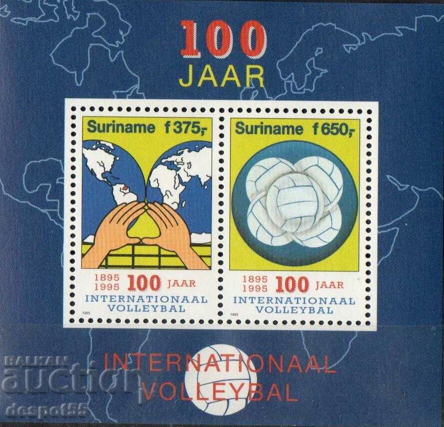 1995 Suriname. 100th anniversary of international volleyball. Block.