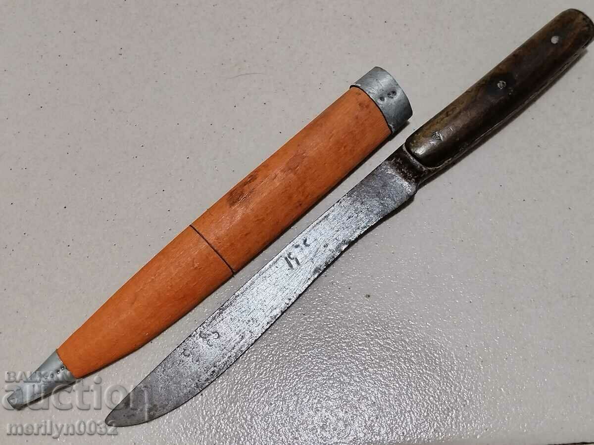 Shepherd's knife karakulak 1925 year sharpened from buffalo horn blade