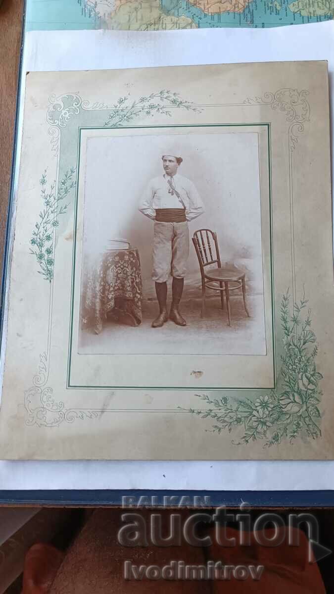 Foto Tânăr în uniformă de tineret Sofia 1903 Carton