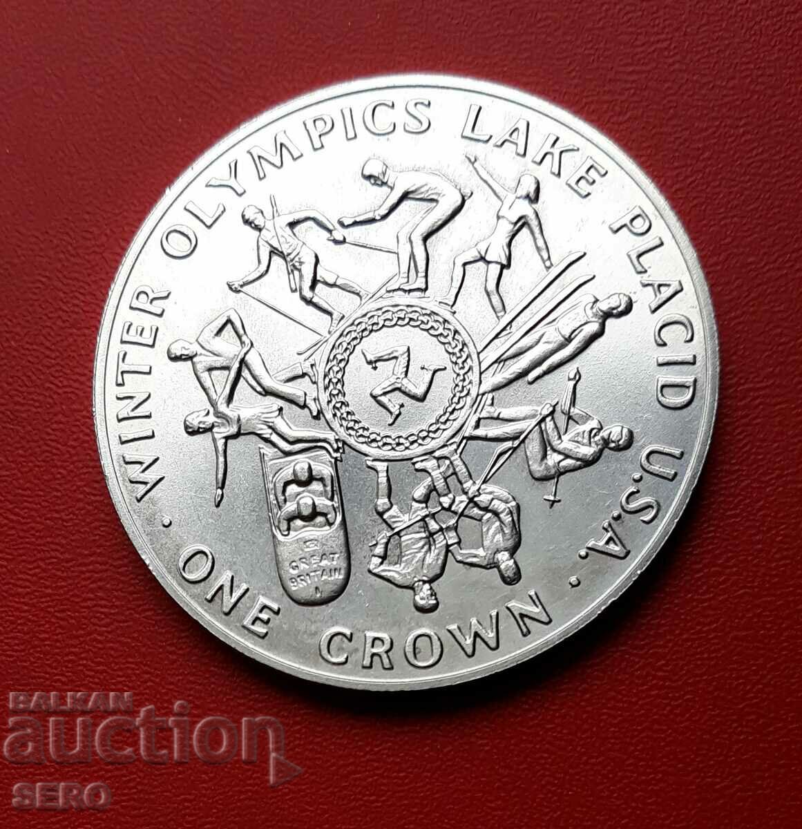 Isle of Man-1 crown 1980-Olympics Lake Placid