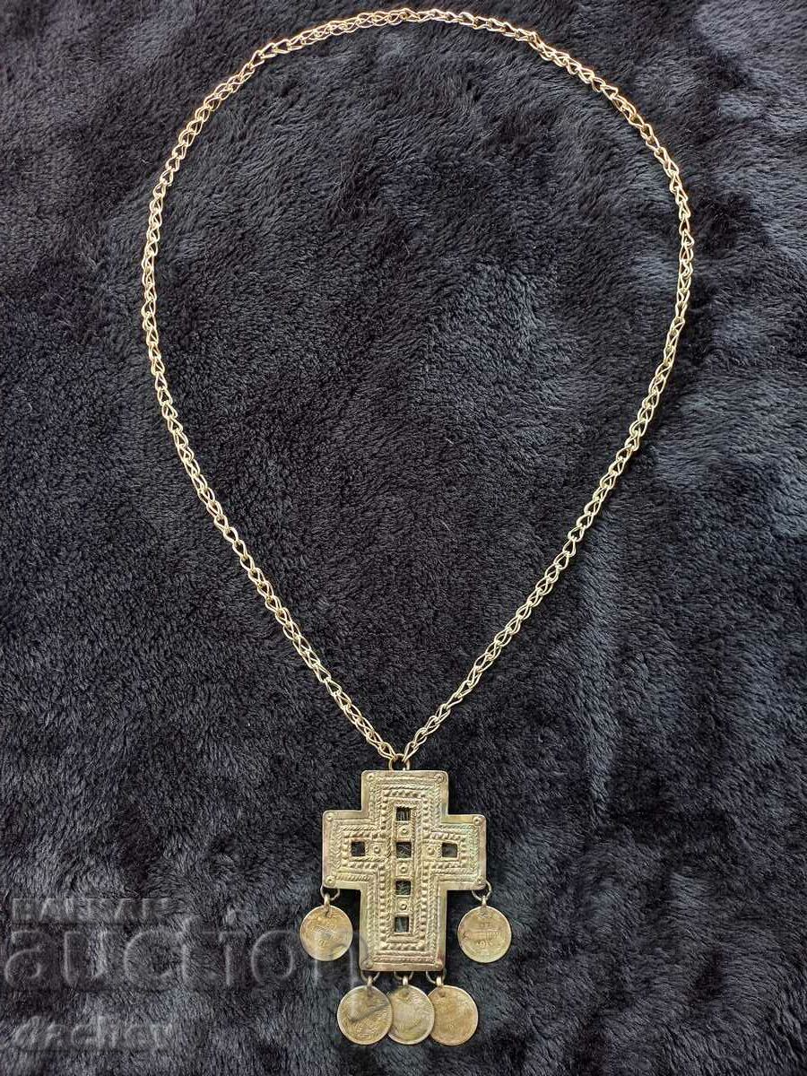 Renaissance Double Sided Encolpion Silver Cross 19th Century costume