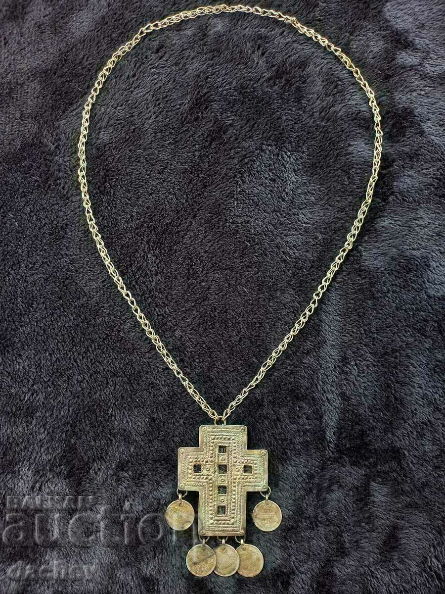 Renaissance Double Sided Encolpion Silver Cross 19th Century costume