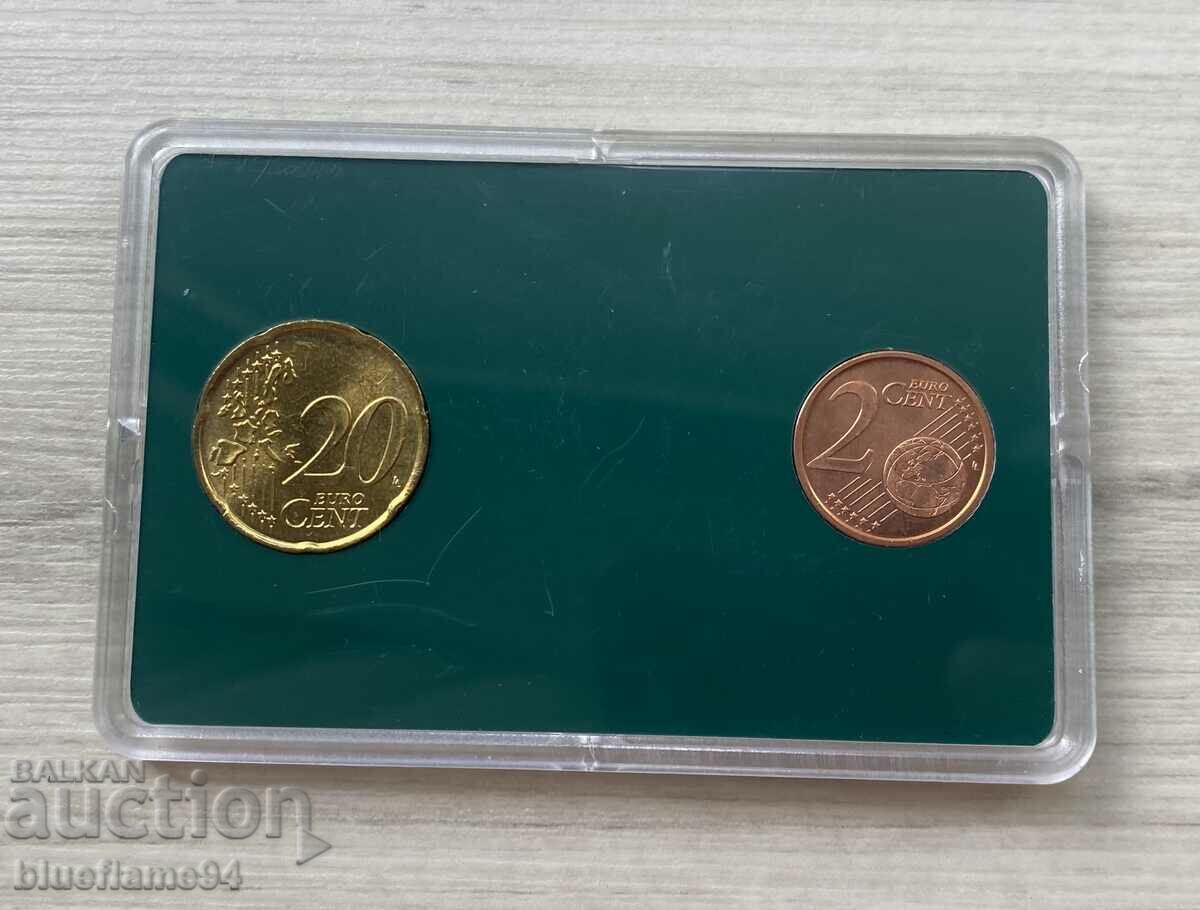 Set 2 + 20 euro cents San Marino 2005 with price 8.00 BGN | € 4.09 Set 2 + 20 euro cents San Marino 2005 with price 8.00 BGN | € 4.09