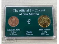 Set 2 + 20 euro cents San Marino 2005