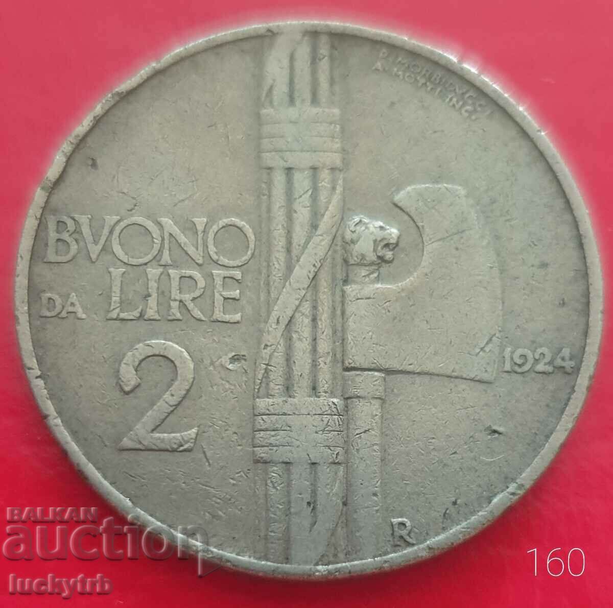 2 lire 1924 - Italy