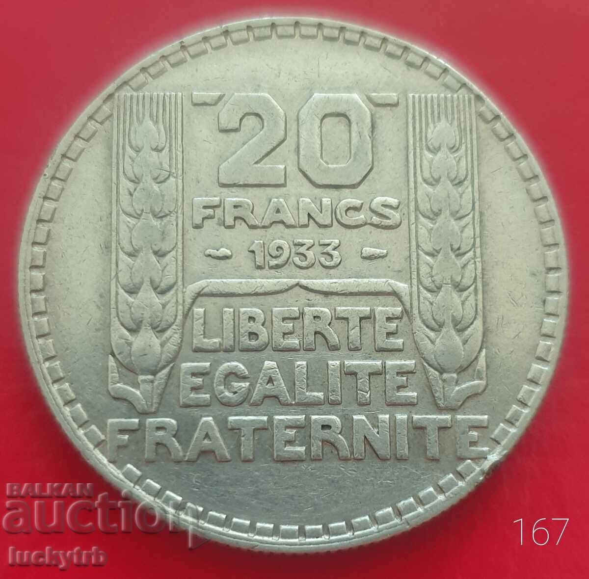 20 francs 1933 - France - Silver