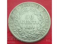 50 centimes 1881 - France - Silver