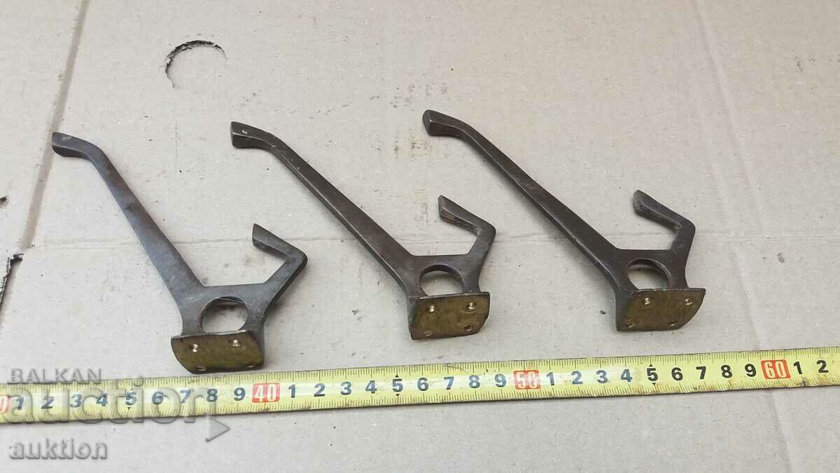 Auction LOT OF 3 BRONZE HANGERS - SOLID Auction LOT OF 3 BRONZE HANGERS - SOLID