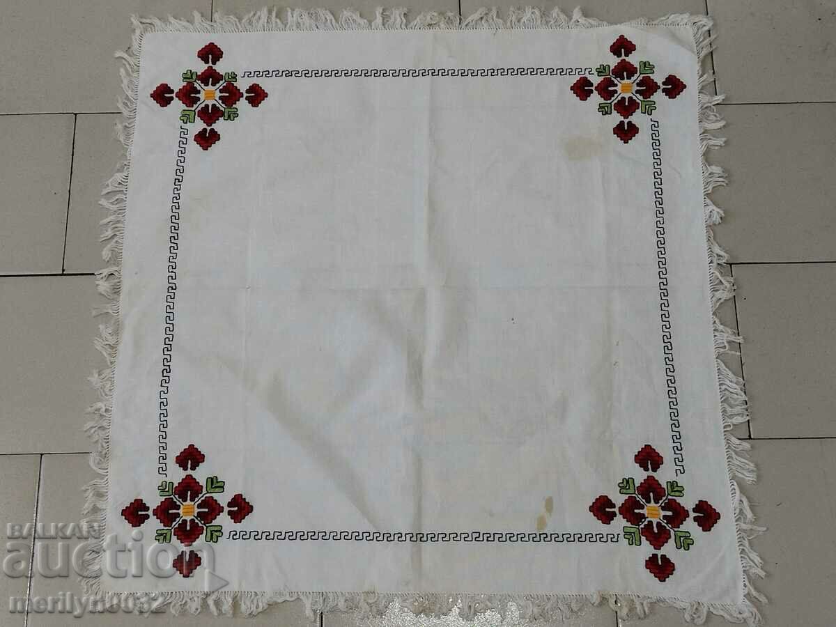 Old embroidered check, tablecloth, milo, Bulgarian embroidery