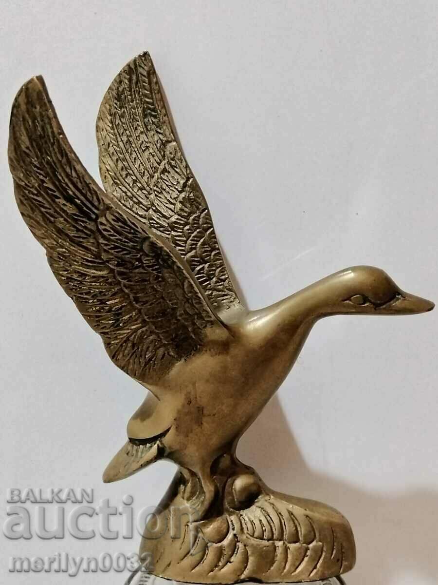 Bronze statuette swan sculpture bronze figure