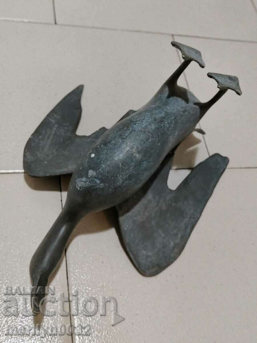 Auction Bronze statuette Seagull sculpture bronze figure 27/18cm Auction Bronze statuette Seagull sculpture bronze figure 27/18cm