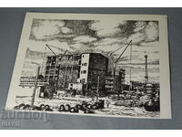 Old Master lithograph construction of a factory