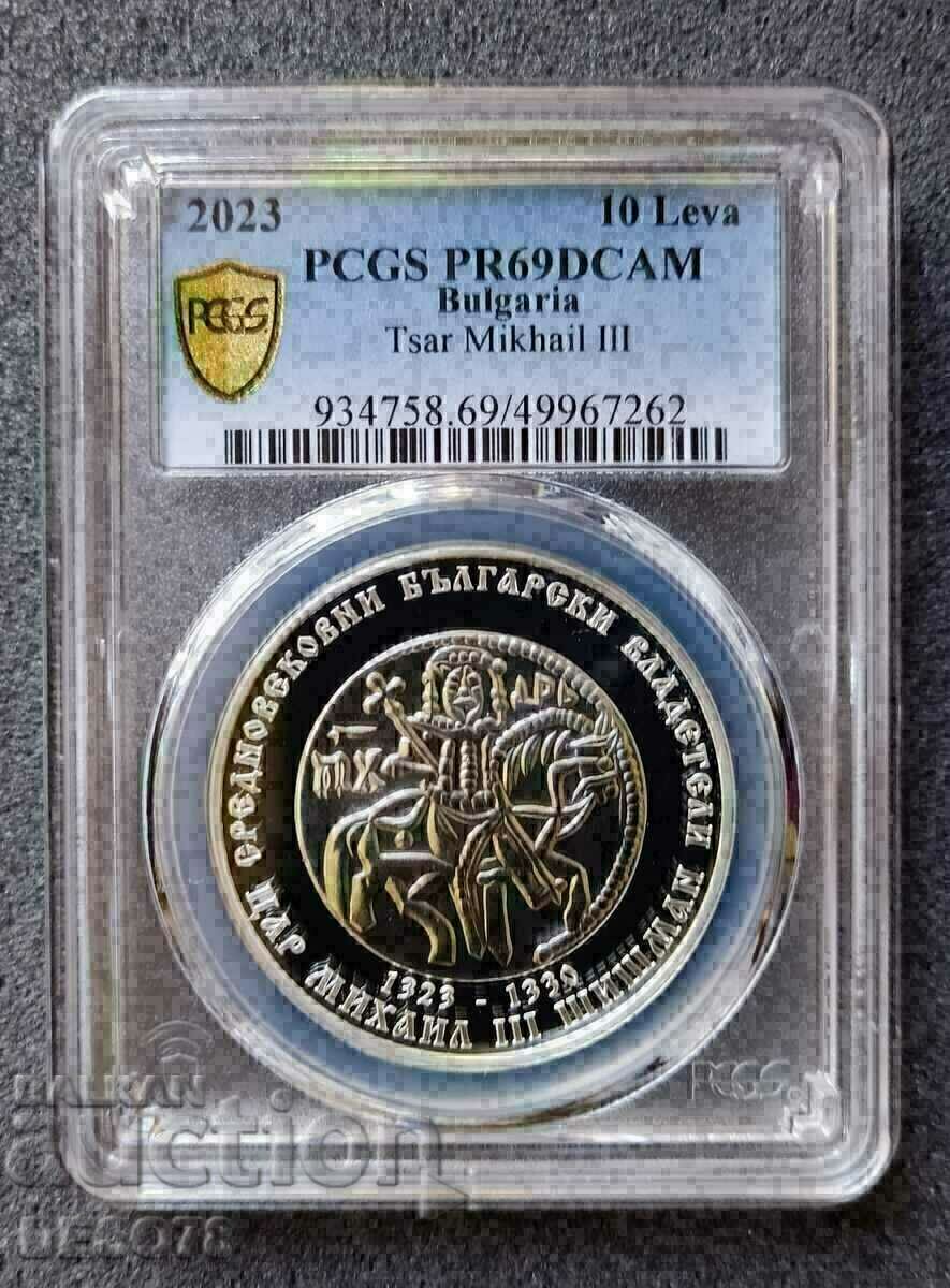 10 BGN 2023 Tsar Mihail Shishman PR 69 DCAM PCGS