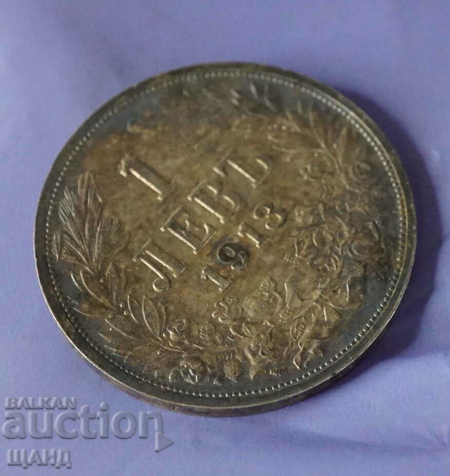 1913 Moneda 1 Lev Ferdinand Argint Argint Bulgaria