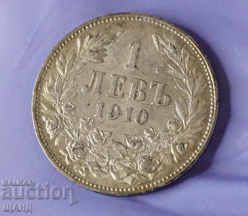 1910 Coin 1 Lev Ferdinand Silver Silver Bulgaria