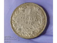 1910 Coin 1 Lev Ferdinand Silver Silver Bulgaria