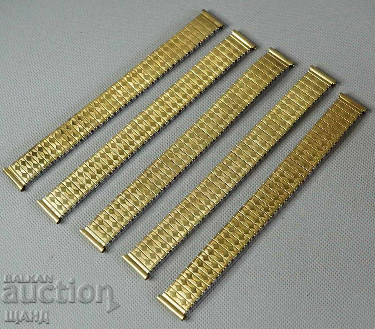 5 Old Gold Plated Extendable Chain Men's Wrist Watch