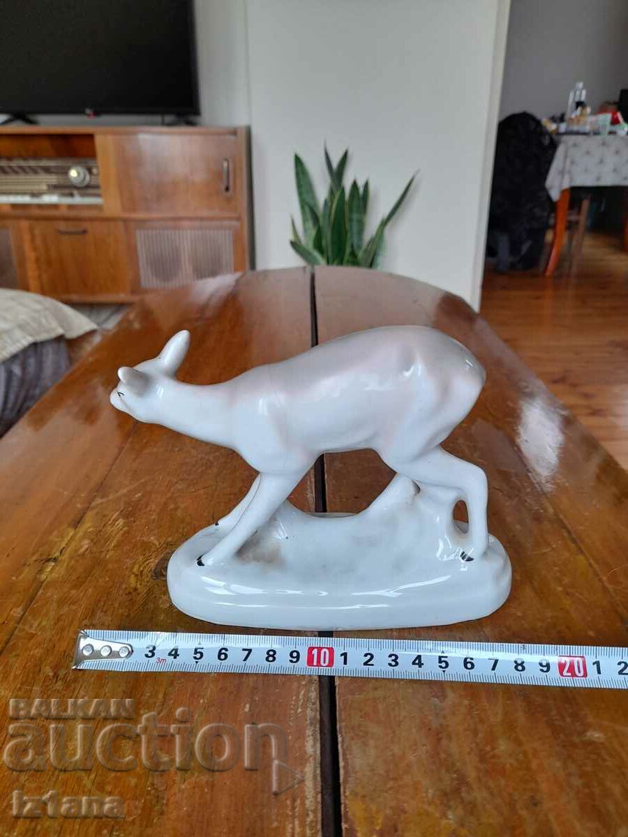 Auction Old porcelain figure, doe Auction Old porcelain figure, doe