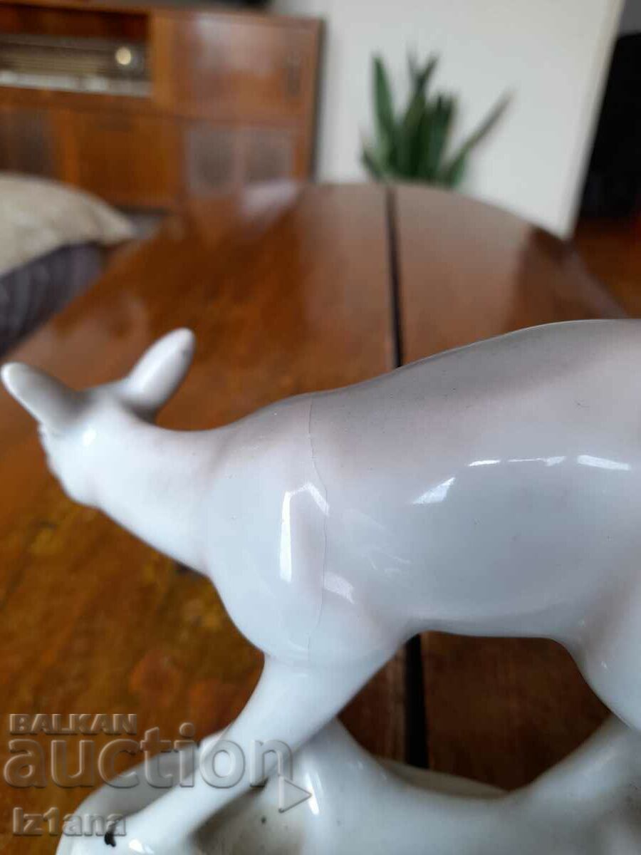 Old porcelain figure, doe - 6 Old porcelain figure, doe - 6