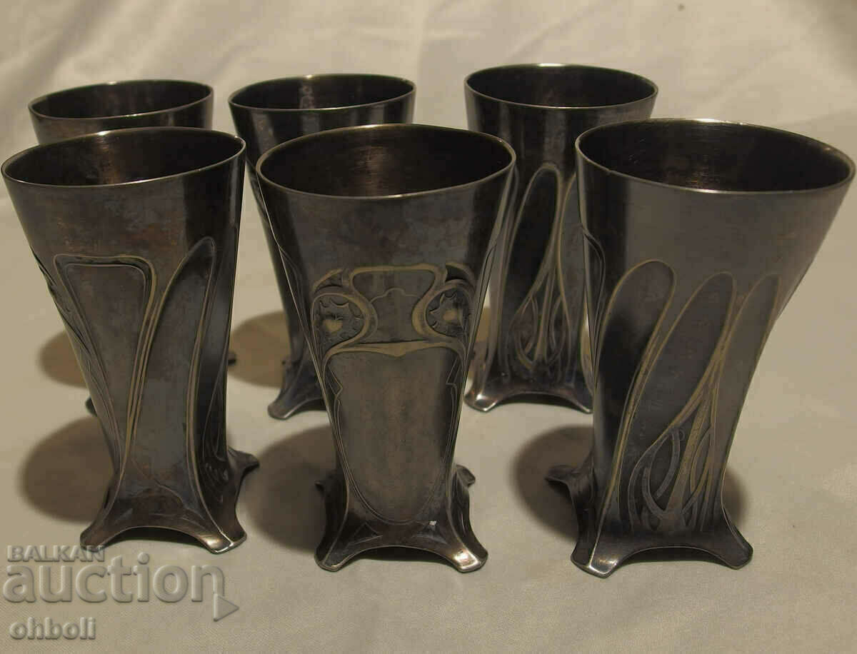 Art Nouveau glasses, WMF Art Nouveau glasses, WMF