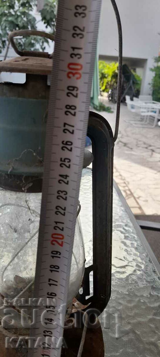 Auction  Old gas lantern with strong glass