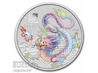 NEW!!! SILVER 1 OZ 2024 AUSTRALIA - LUNAR WHITE DRAGON