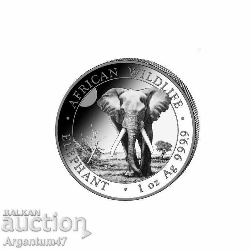 НОВО!!! СРЕБРО 1 OZ 2025 СОМАЛИЯ - СЛОН