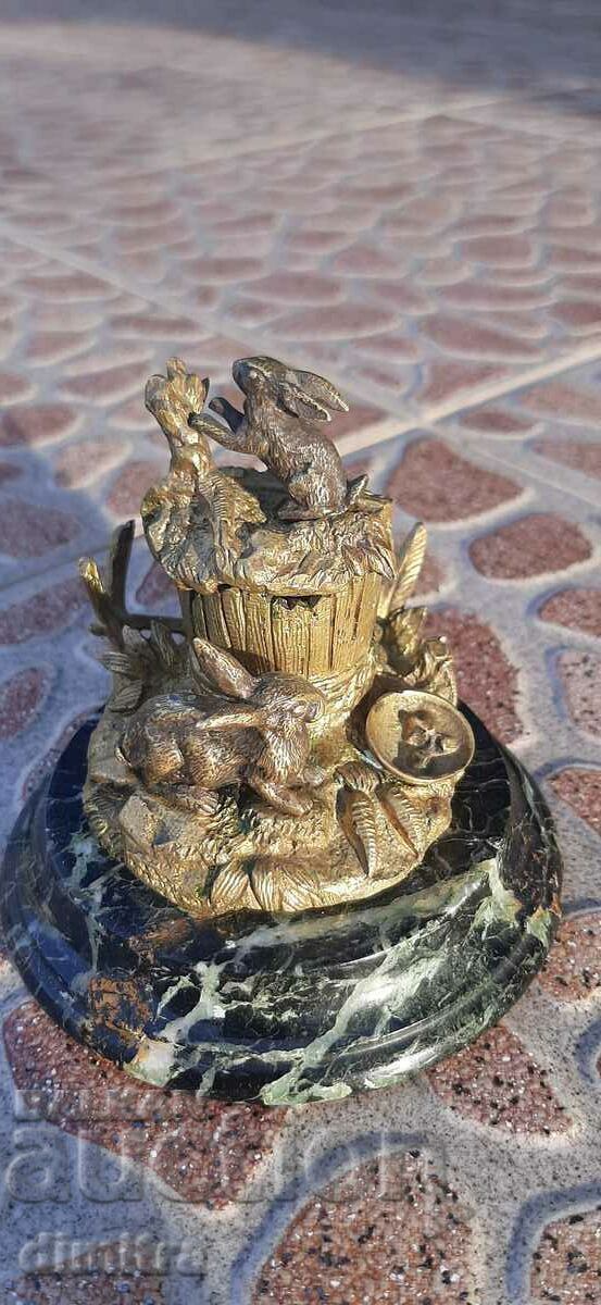 Bronze inkwell Bronze inkwell