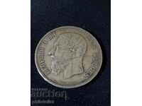 Belgium 1869 - 5 Francs - Silver Coin #2