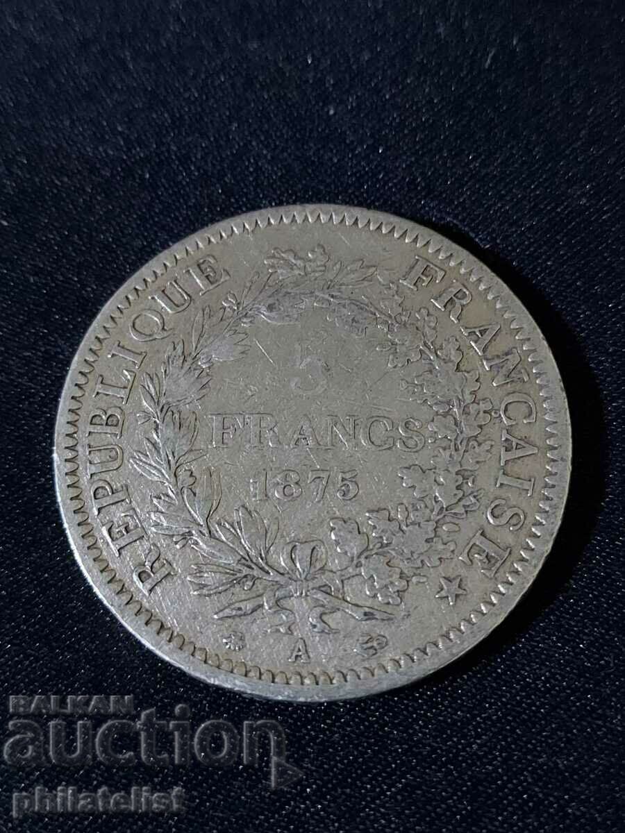 France 1875 A - 5 Francs - Silver Coin #2