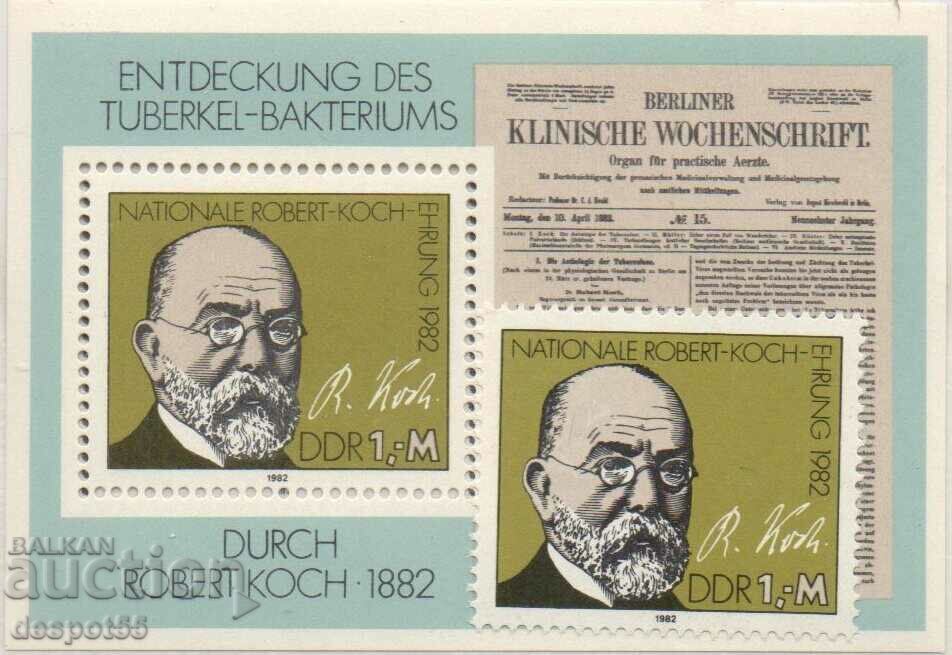 1982. GDR. Robert Koch - discoverer of tuberculosis. Block.