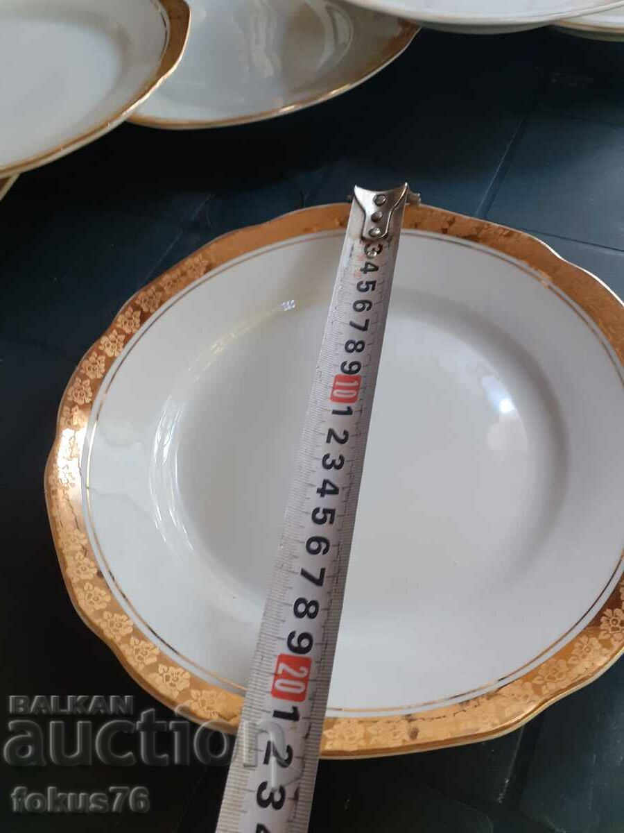 Porțelan bulgar Kitka Novi Pazar farfurii 6 buc aurire - 6