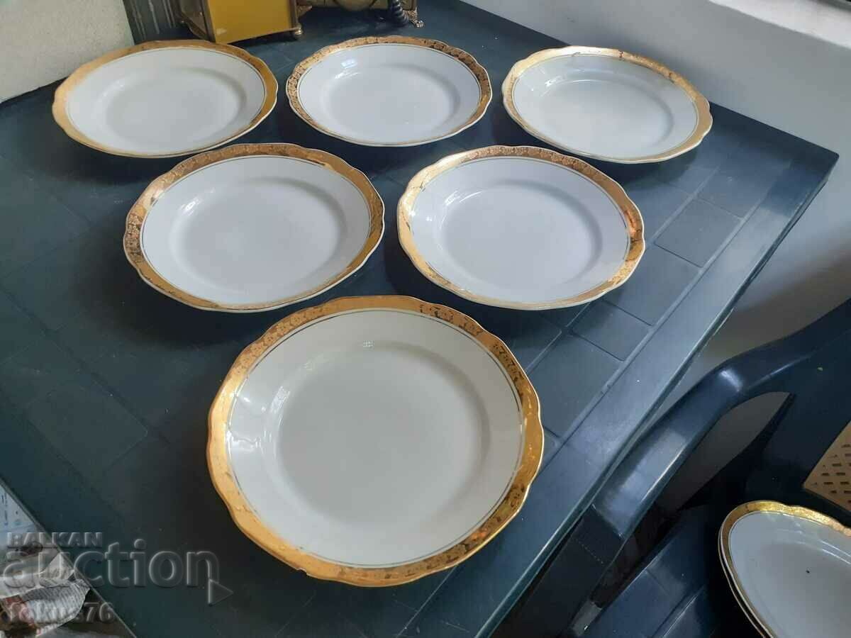 Bulgarian porcelain Kitka Novi Pazar large plates 6 pcs.