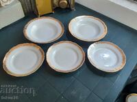 Bulgarian porcelain Kitka Novi Pazar 2 large 3 small plates