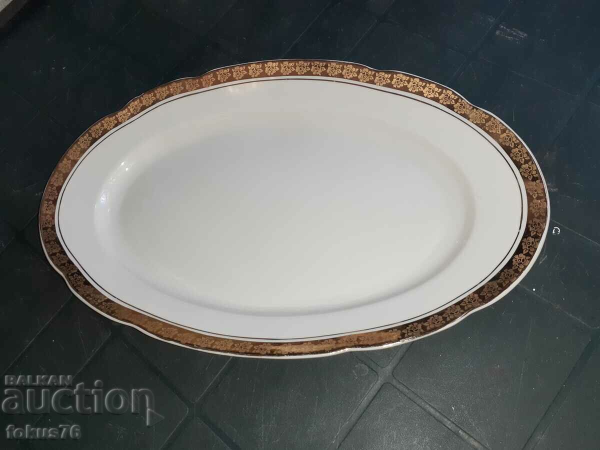 Bulgarian porcelain Kitka Novi Pazar plateau gilding with price 69.00 BGN | € 35.28 Bulgarian porcelain Kitka Novi Pazar plateau gilding with price 69.00 BGN | € 35.28