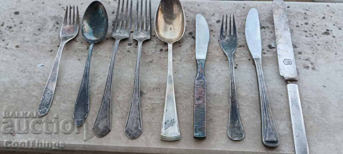 Silver plated cutlery for collection